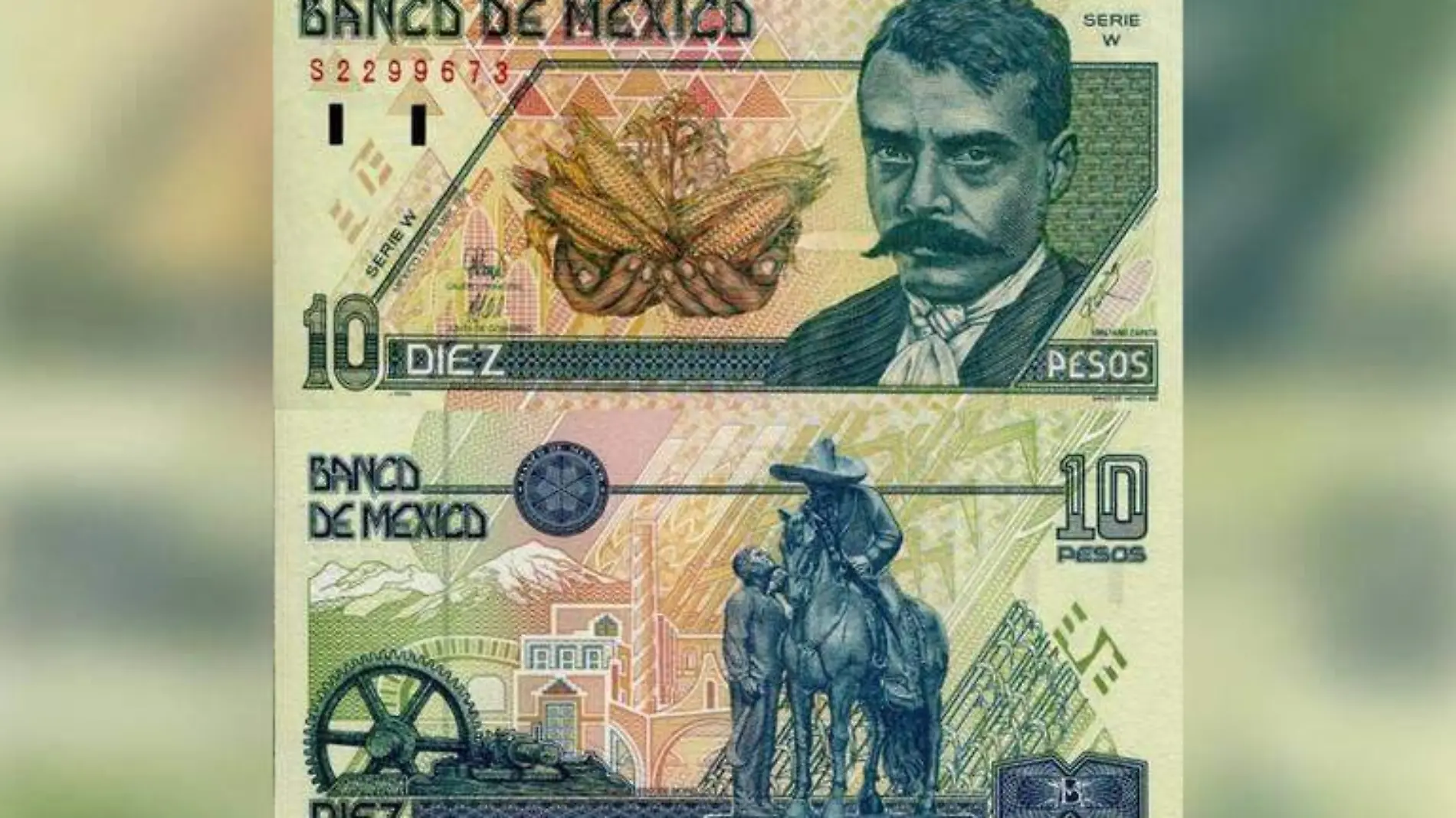 Billete-Emiliano Zapata 10 pesos